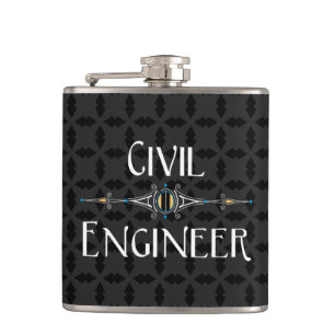 Civil Engineer Decorative Line Flask