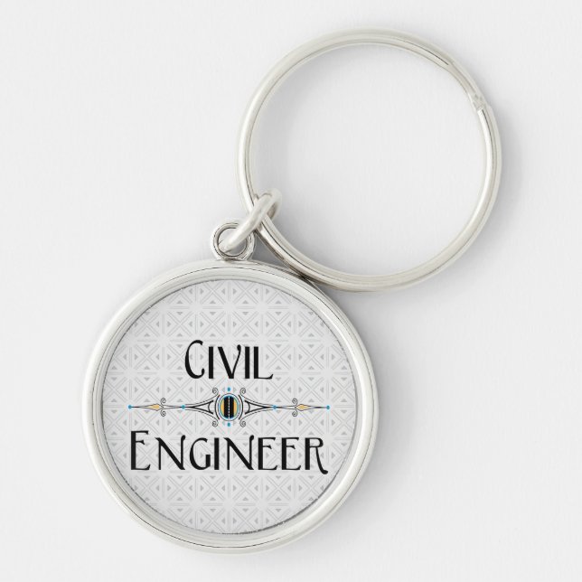 Civil Engineer Decorative Line Keychain (Front)
