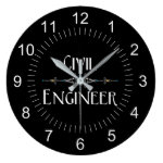 Civil Engineer Decorative Line Large Clock