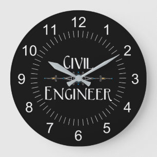 Civil Engineer Decorative Line Large Clock