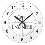 Civil Engineer Decorative Line Large Clock