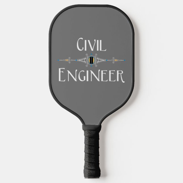 Civil Engineer Decorative Line Pickleball Paddle (Front)