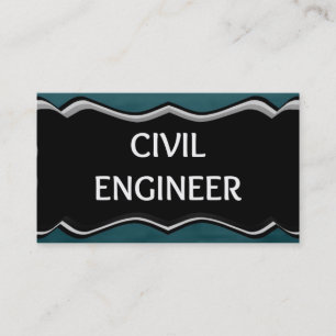 Civil Engineer Elegant Name Plate Business Card