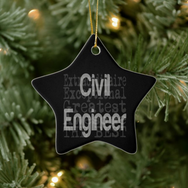 Civil Engineer Extraordinaire Ceramic Ornament (Tree)