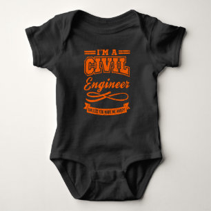 Civil Engineer Funny Engineering Graduation Degree Baby Bodysuit