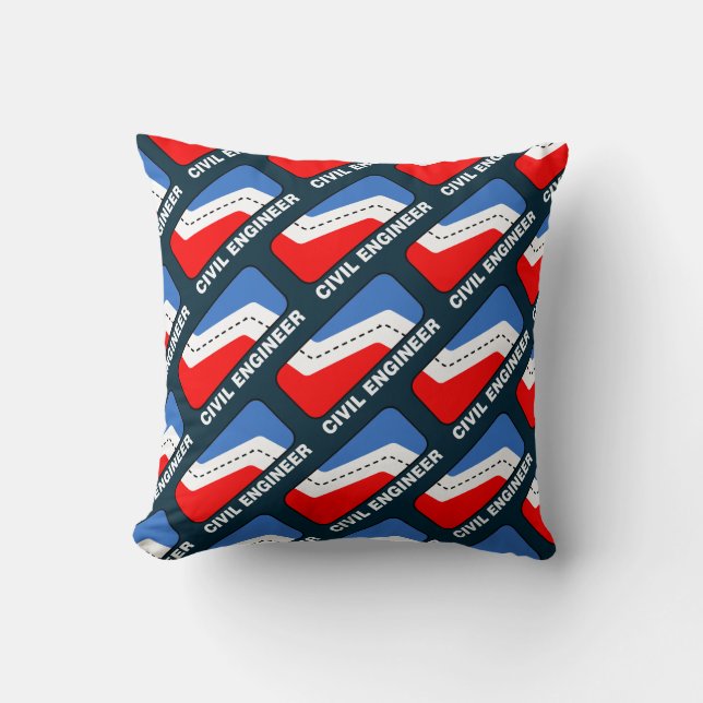 Civil Engineer League Throw Pillow (Front)