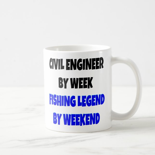 Civil Engineer Loves Fishing Coffee Mug (Right)