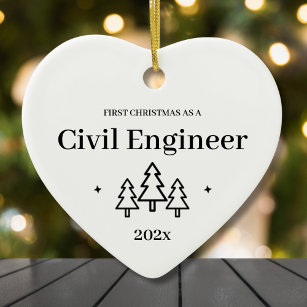 Civil Engineer New Job First Christmas Ornament