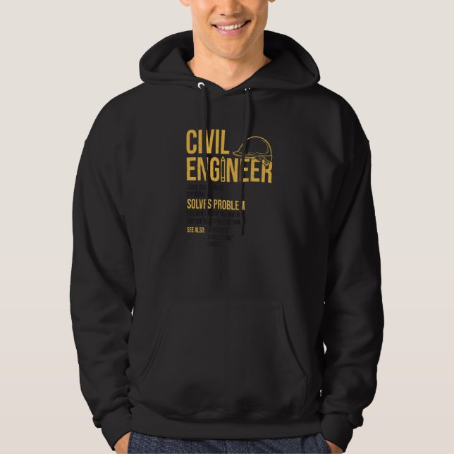 Civil Engineer Noun Definition Technical Draftsman Hoodie (Front)