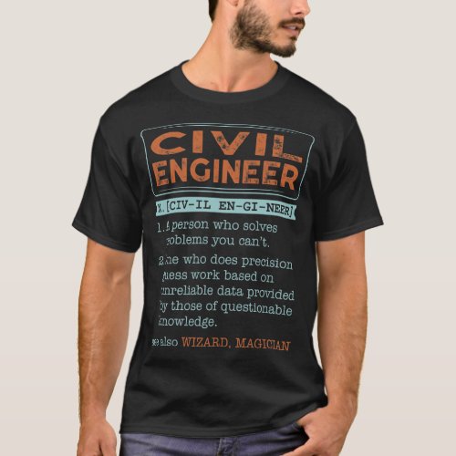 Civil Engineer Noun Wizard Magician T_Shirt