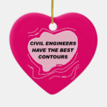 Civil Engineer Pink Contours Ceramic Ornament