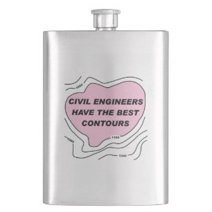 Civil Engineer Pink Contours Flask