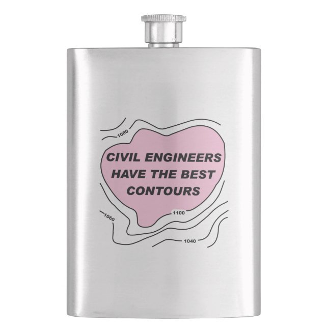 Civil Engineer Pink Contours Flask (Front)