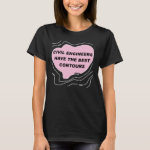 Civil Engineer Pink Contours T-Shirt