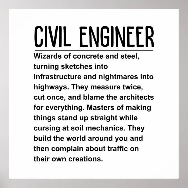Civil engineer poster (Front)