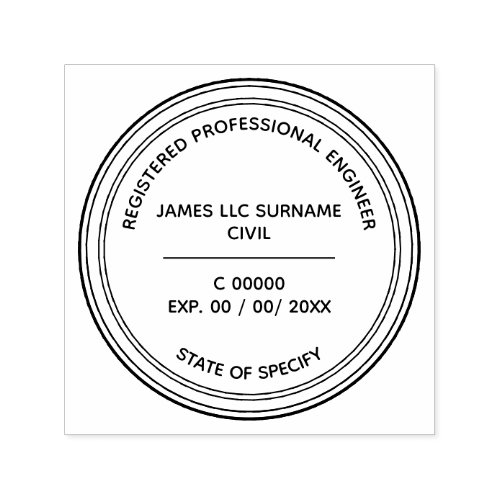 Civil Engineer Professional seal reg no  expiry Self_inking Stamp