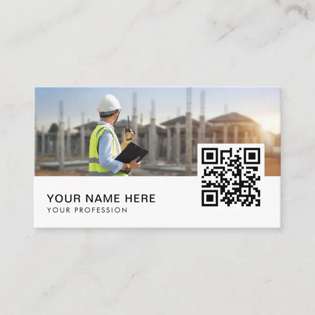 Civil Engineer QR Code Business Card | Zazzle