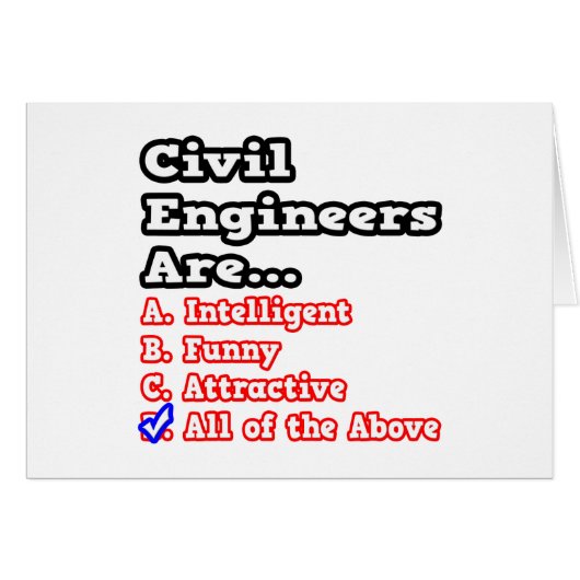 Civil Engineer Quiz...Joke Cards (Front Horizontal)