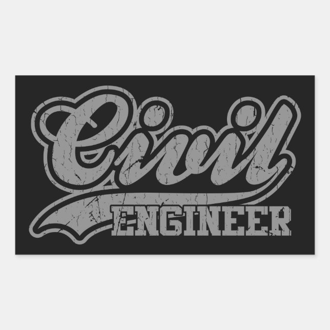 Civil Engineer Rectangular Sticker (Front)