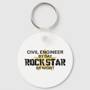 Civil Engineer Rock Star Keychain