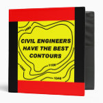 Civil Engineer Yellow Contours 3 Ring Binder