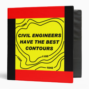 Civil Engineer Yellow Contours 3 Ring Binder