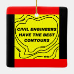 Civil Engineer Yellow Contours Ceramic Ornament