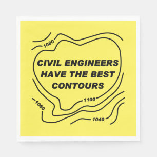 Civil Engineer Yellow Contours Napkins