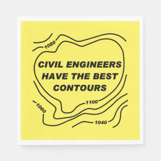 Civil Engineer Yellow Contours Napkins