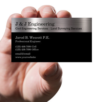 Civil Engineering And Land Surveying Business Card by Luckyturtle at Zazzle
