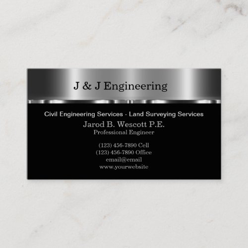 Civil Engineering And Land Surveying Business Card