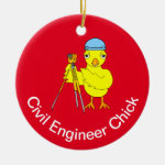 Civil Engineering Chick Ceramic Ornament