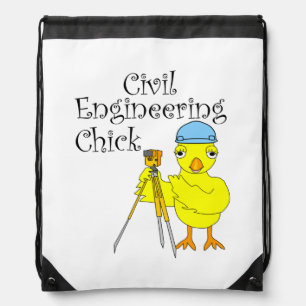 Civil Engineering Chick Drawstring Bag