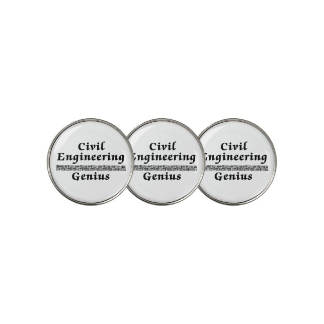 Civil Engineering Genius Golf Ball Marker (3 Up)