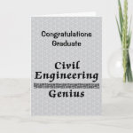 Civil Engineering Genius Graduation Card