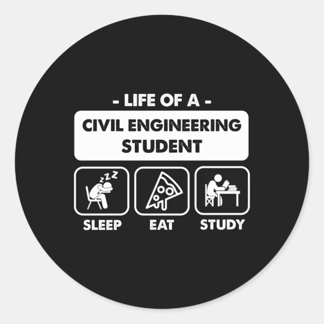 Civil Engineering Major Student Classic Round Sticker (Front)