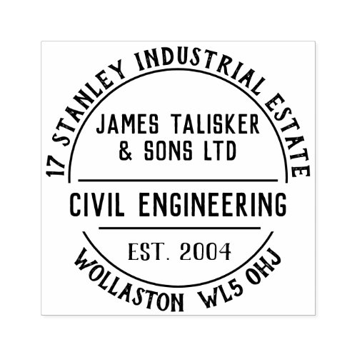Civil Engineering Rubber Stamp