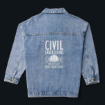 Civil Engineering Way Better Than Rude Engineering Denim Jacket<br><div class="desc">Funny modern civil engineer saying for those moments when you want to make strangers smile or brighten someone's day. This engineering features white grunge typography and the quote on here says "Civil Engineering Way Better Than Rude Engineering"  Funny play on words for engineers with a good sense of humor</div>