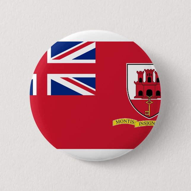 Civil Ensign Gibraltar, United Kingdom Button (Front)