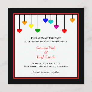 Civil Partnership Rainbow Save The Date