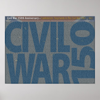 Civil War 150 Confederate Regiments Art Poster