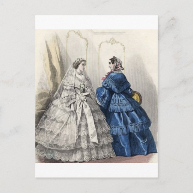 Civil War Antebellum Fashion Ladies Ball Gown Postcard (Front)