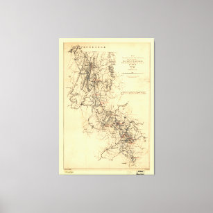 Civil War Atlanta Campaign Map September 1, 1864 Canvas Print