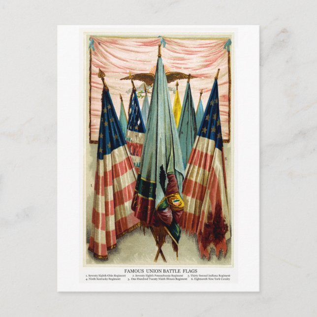 Civil War Battle Flags no.5 Postcard (Front)
