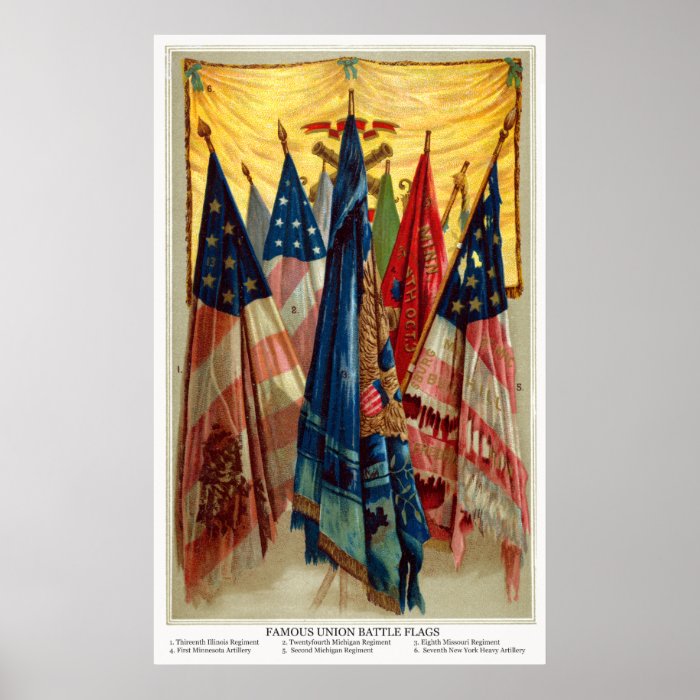 Civil War Battle Flags no.6 Print