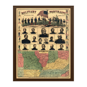 Civil War Border Military Portraits 1861, Restored Acrylic Print