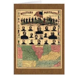 Civil War Border Military Portraits 1861, Restored Cards
