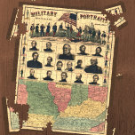Civil War Border Military Portraits 1861, Restored Jigsaw Puzzle