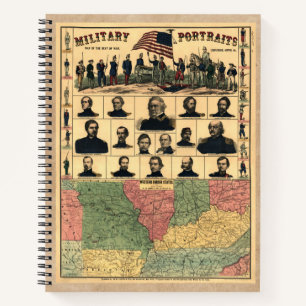Civil War Border Military Portraits 1861, Restored Notebook