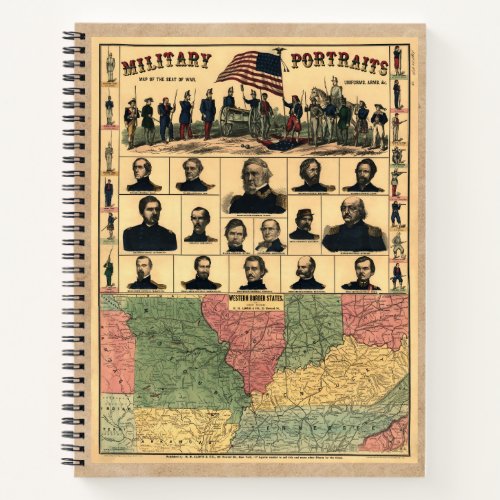 Civil War Border Military Portraits 1861 Restored Notebook